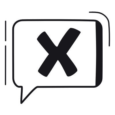 Chat Error, Animated Icon, Black