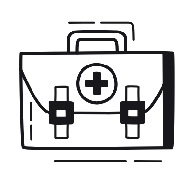 Military First Aid Kit, Animated Icon, Black