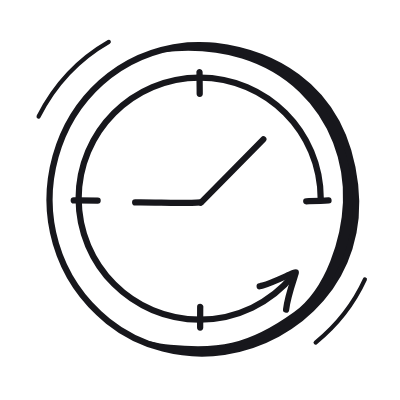 Time Reversed, Animated Icon, Black