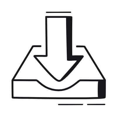 Inbox Download, Animated Icon, Black