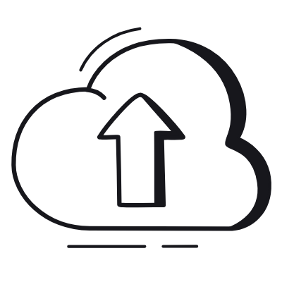 Cloud Upload, Animated Icon, Black