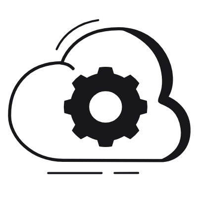 Cloud Settings, Animated Icon, Black