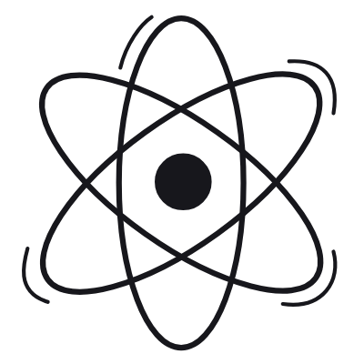Atom, Animated Icon, Black