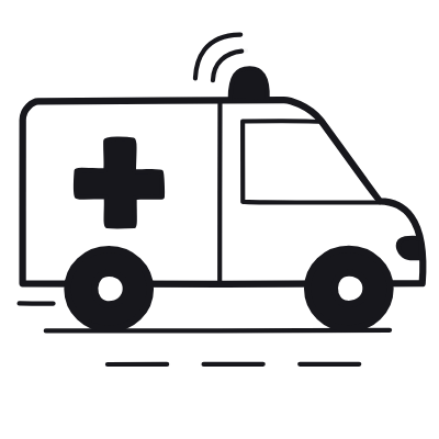 Ambulance, Animated Icon, Black