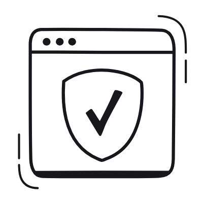 Browser Shield, Animated Icon, Black