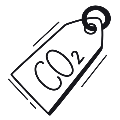 Price Tag CO2, Animated Icon, Black