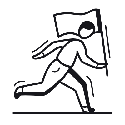 Person Flag, Animated Icon, Black