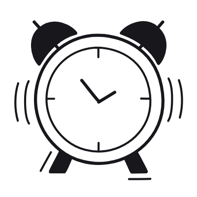Alarm Clock, Animated Icon, Black