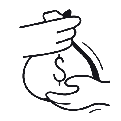 Hands Giving Money, Animated Icon, Black