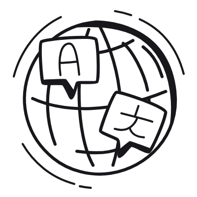 Globe Translate, Animated Icon, Black