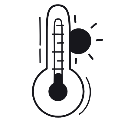 Hot Temperature, Animated Icon, Black