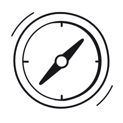 Compass, Animated Icon, Black
