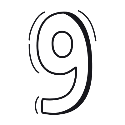 9, Animated Icon, Black