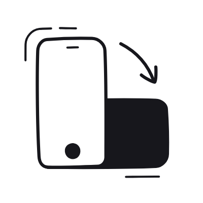 Smartphone Rotate Right, Animated Icon, Black