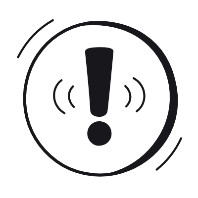 Warning Circle, Animated Icon, Black