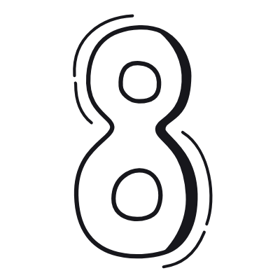 Eight Key, Animated Icon, Black