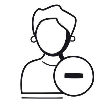 Man Minus, Animated Icon, Black