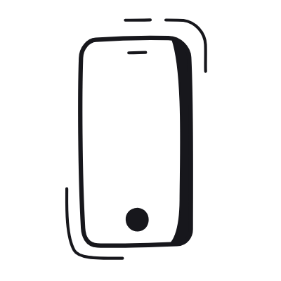 Smartphone Button, Animated Icon, Black