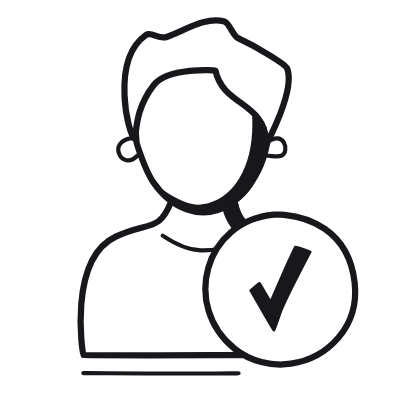 Man Check, Animated Icon, Black