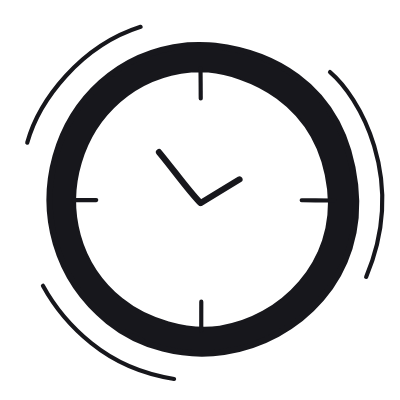 Clock, Animated Icon, Black