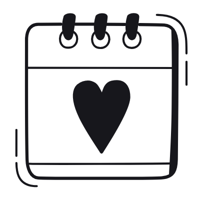 Valentine's Day, Animated Icon, Black