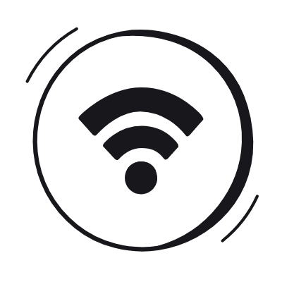 Wifi Circle, Animated Icon, Black