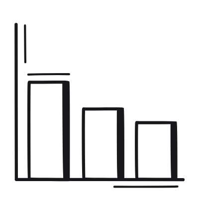 Bar Chart Decline, Animated Icon, Black