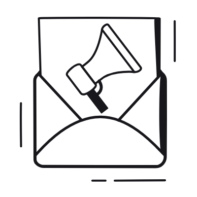 Mail Open Marketing, Animated Icon, Black
