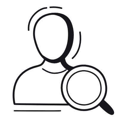 Avatar Magnifier, Animated Icon, Black