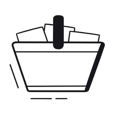 Basket Full, Animated Icon, Black
