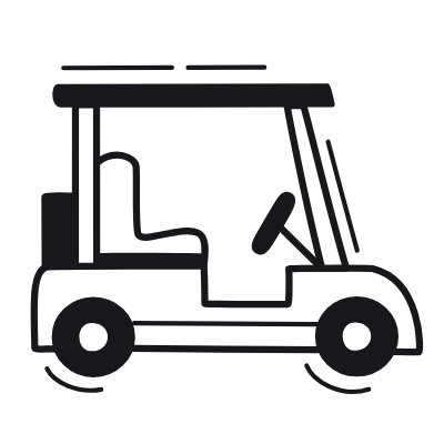 Golf Cart, Animated Icon, Black