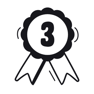 Badge Third, Animated Icon, Black