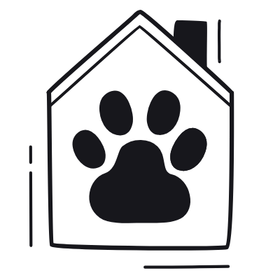 House Pet Print, Animated Icon, Black