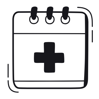 Calendar Medical, Animated Icon, Black