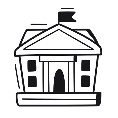 City Hall, Animated Icon, Black