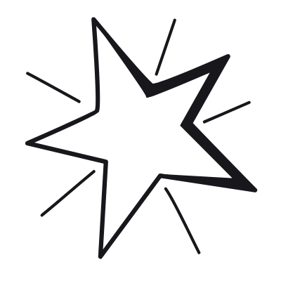 Star Shining, Animated Icon, Black