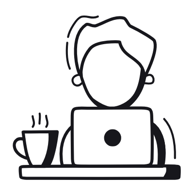 Man Laptop, Animated Icon, Black