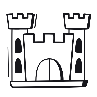 Castle, Animated Icon, Black