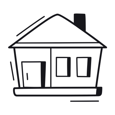 Bungalow, Animated Icon, Black
