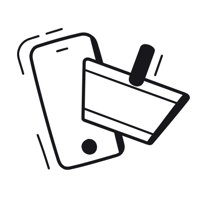 Smartphone Shopping, Animated Icon, Black