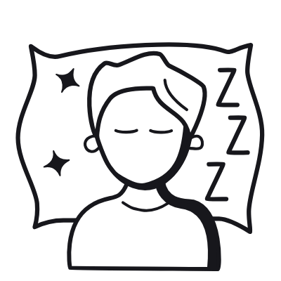 Man Sleeping, Animated Icon, Black