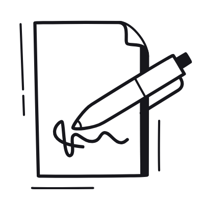 File Signing, Animated Icon, Black