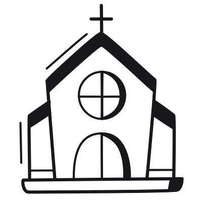 Church, Animated Icon, Black