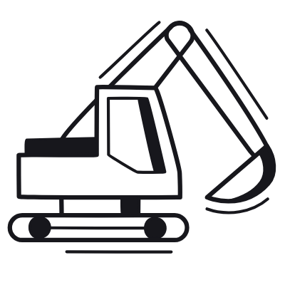 Digger, Animated Icon, Black