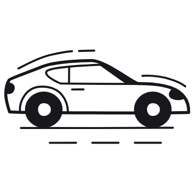 Sport Car, Animated Icon, Black