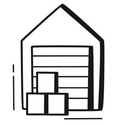 Warehouse, Animated Icon, Black