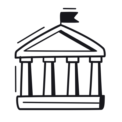 Museum, Animated Icon, Black