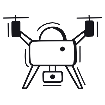 Drone, Animated Icon, Black