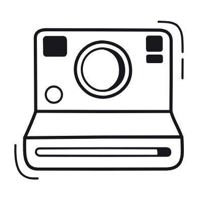 Polaroid, Animated Icon, Black