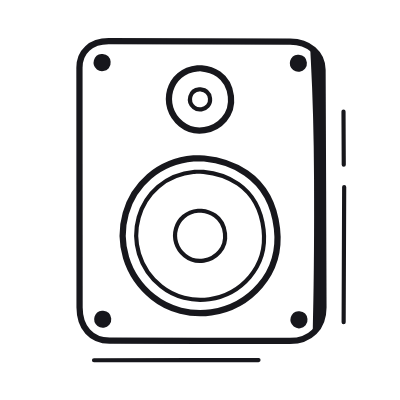Speaker, Animated Icon, Black